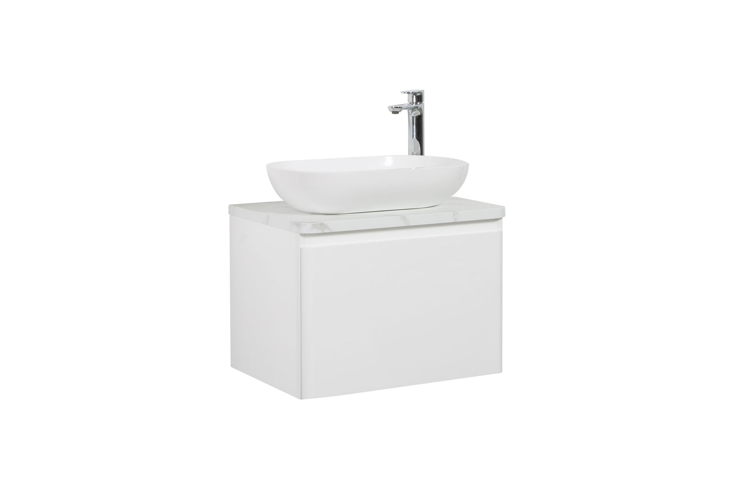 Santorini Single Drawer Vanity, Top and Basin 600mm