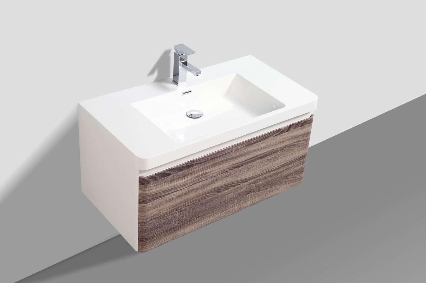 Milan Single Drawer Vanity, Top and Basin 900mm