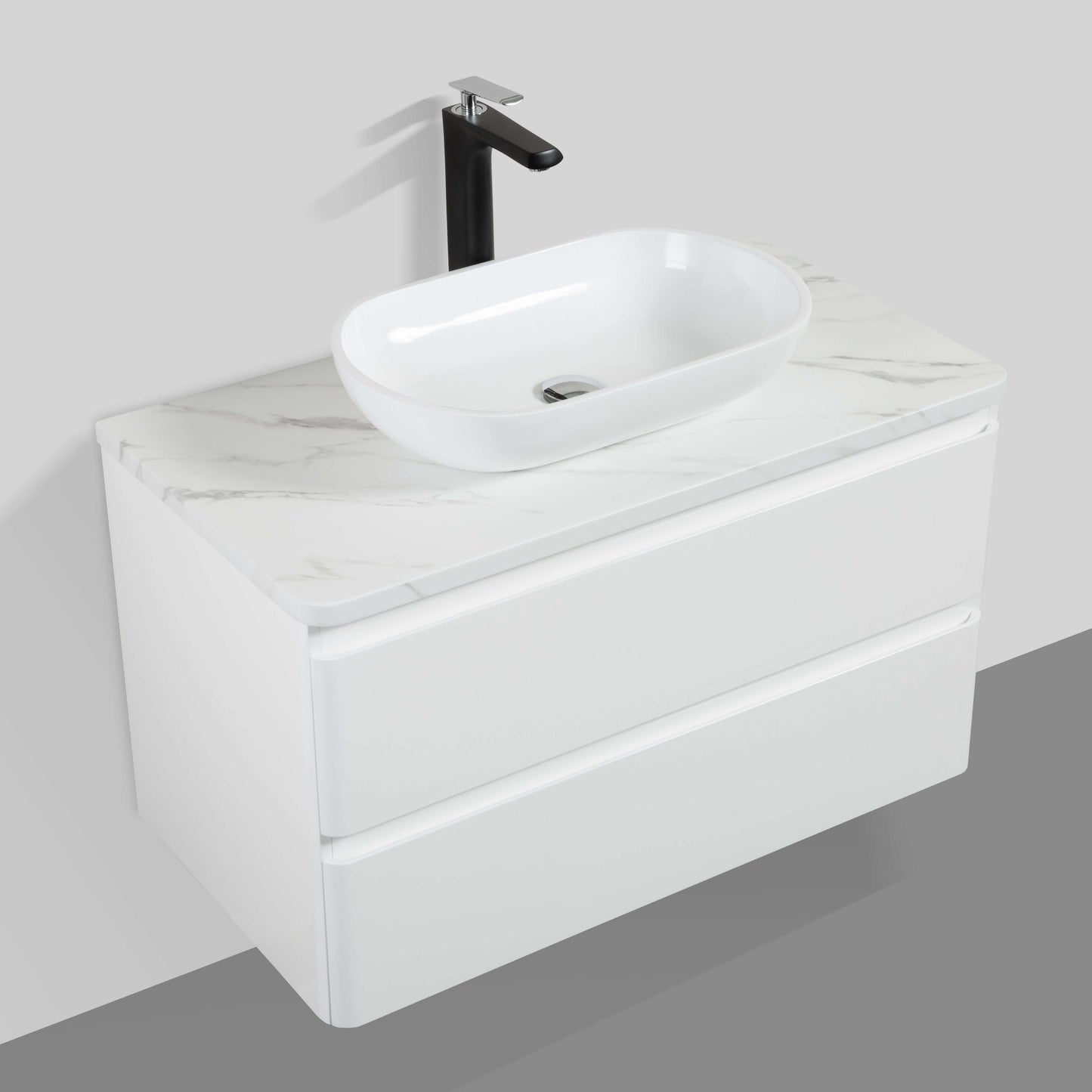 Santorini Double Drawer Vanity, Top and Basin 900mm